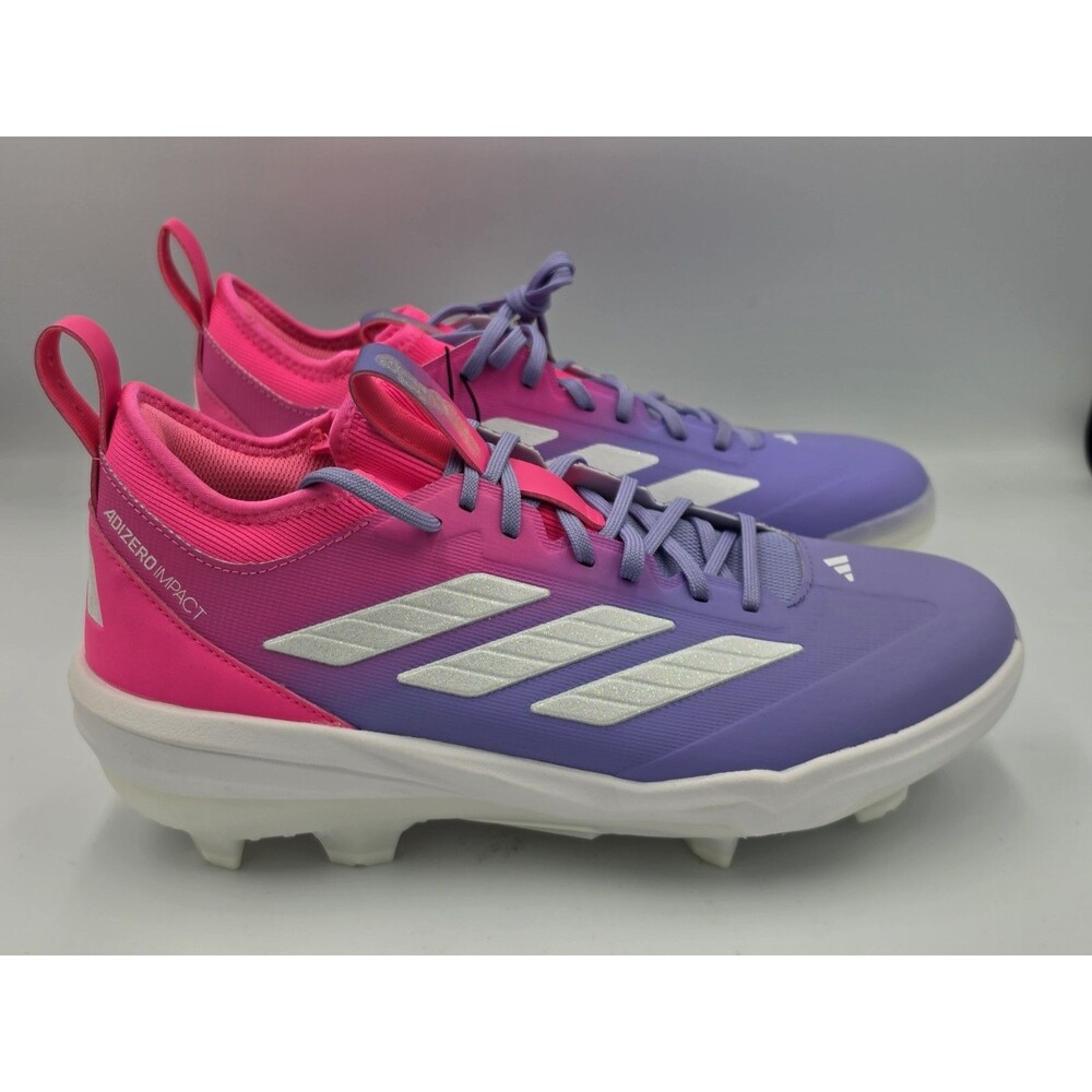 Adidas Adizero TPU Candy Pink White Purple Baseball Molded Cleats Mens Size 10